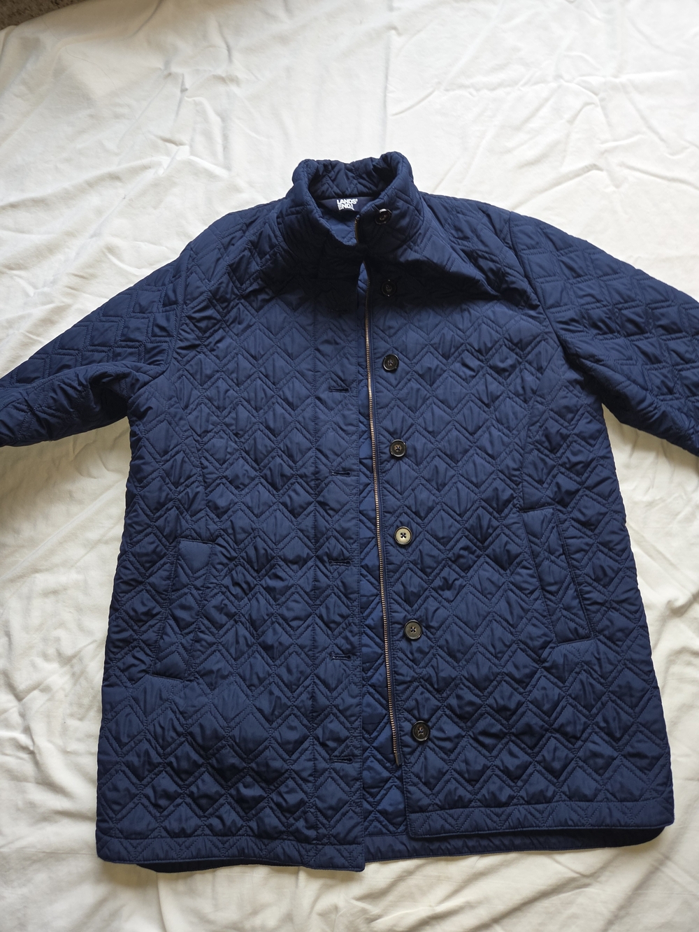Land End Womens Navy Barn Jacket - Large